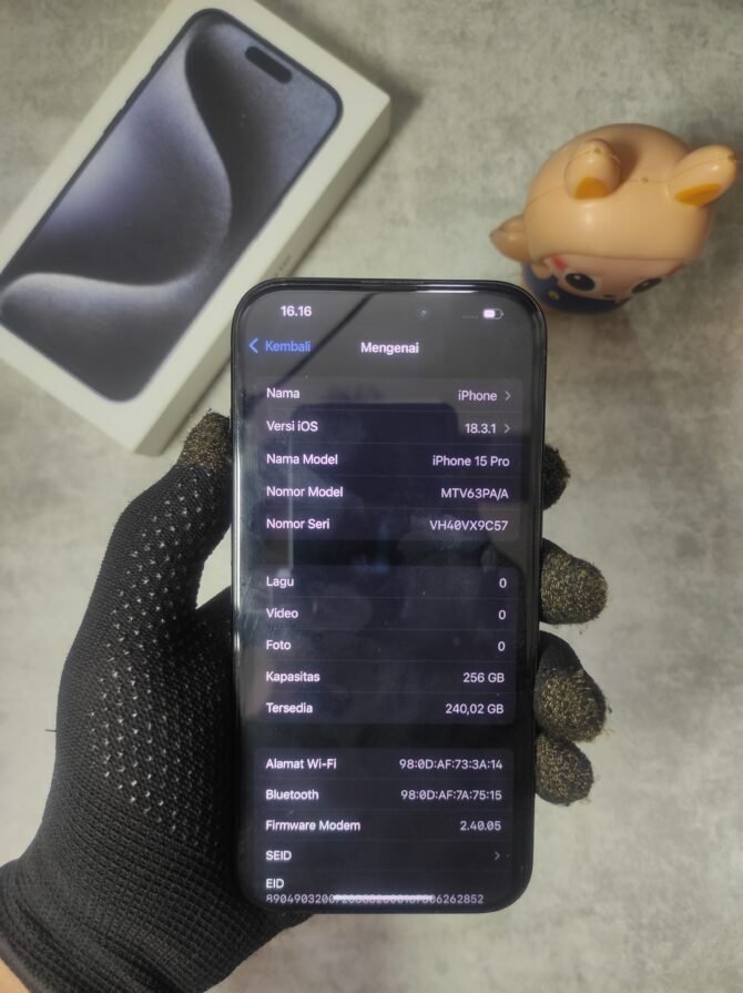 iPhone 15 Pro 256GB Blue Titanium Second iBox - Gambar 5