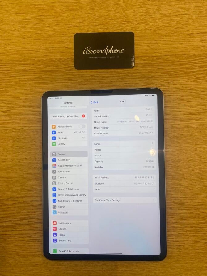 iPad Pro M2 11 Inch 2022 Grey Wifi