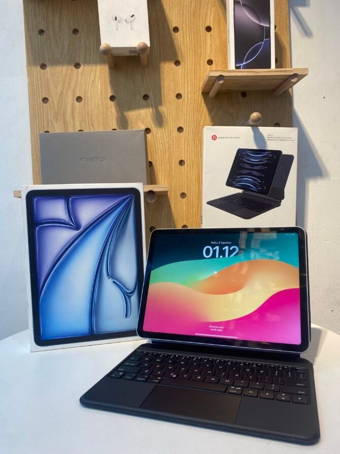 iPad Air 6 M2 11 inch 128GB Blue Wifi Only Second (iBox) + Keyboard Adam Matrix 11 - Gambar 5