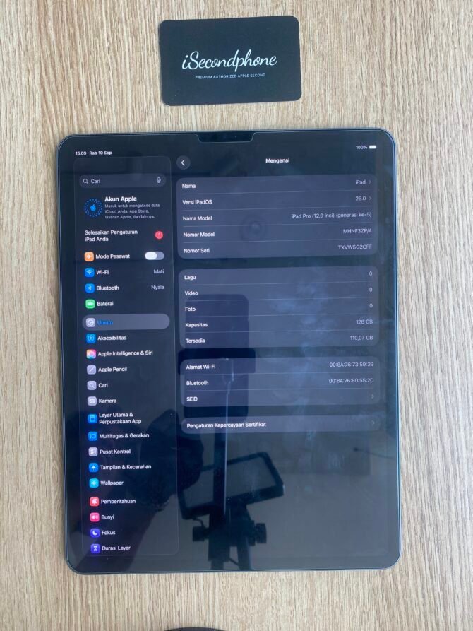 About iPad Pro M1 12.9 Inch 128GB Space Gray Second Original