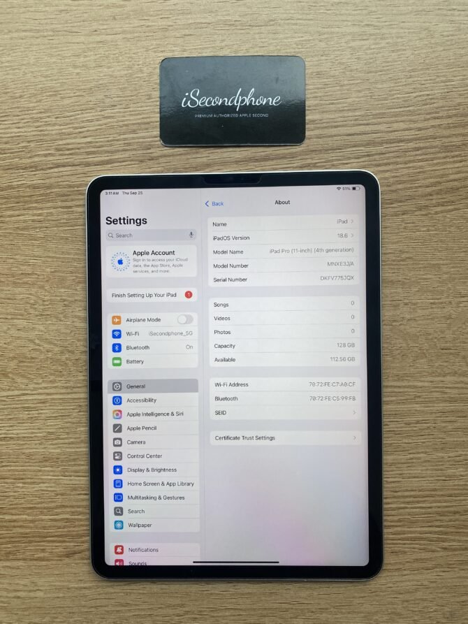 iPad Pro M2 128GB 11 Inch 2022 Grey WiFi Only Second about