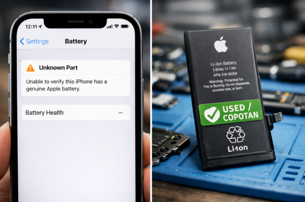 Perbedaan Baterai Unknown Part iPhone vs Baterai Used Copotan