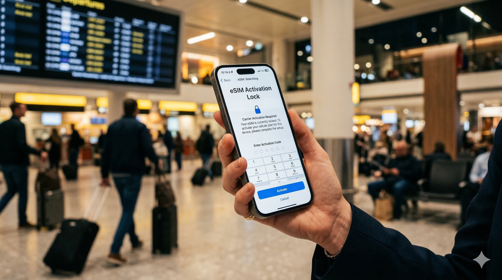 Ilustrasi fitur keamanan eSIM iPhone yang tidak memiliki wujud fisik, mencegah pencopet mematikan koneksi internet dan GPS saat perjalanan mudik.