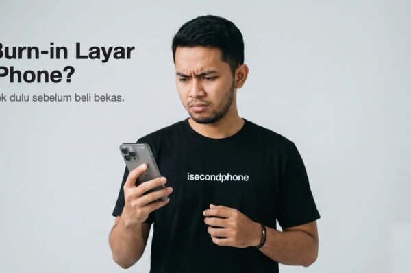 Orang kecewa cek burn-in layar iPhone Pro bekas, kaos isecondphone