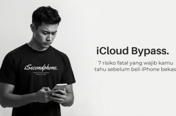 iCloud Bypass iPhone - orang khawatir pakai kaos iSecondphone melihat iPhone Activation Lock