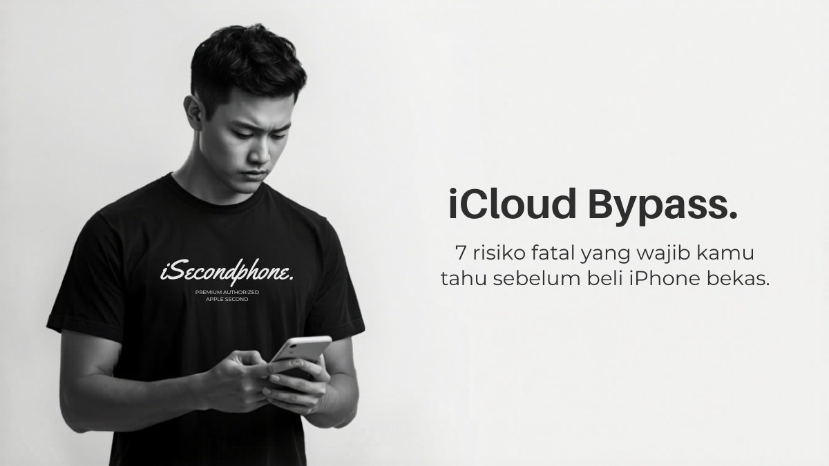 iCloud Bypass iPhone - orang khawatir pakai kaos iSecondphone melihat iPhone Activation Lock