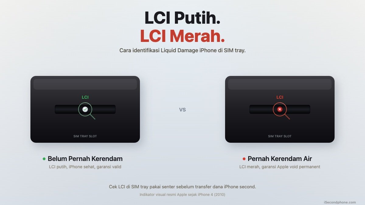Liquid Damage iPhone LCI Liquid Damage iPhone perbandingan LCI putih sehat vs LCI merah pernah kerendam air
