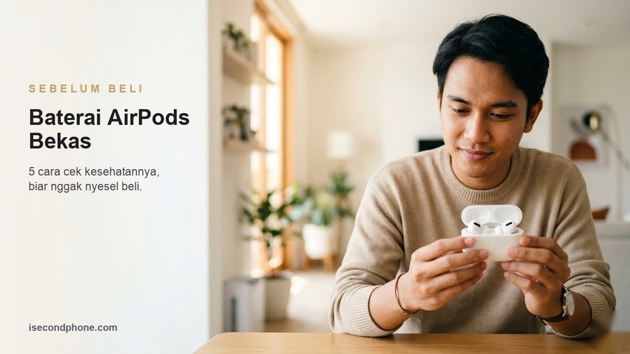 baterai AirPods bekas - anak muda cek kondisi AirPods sebelum beli