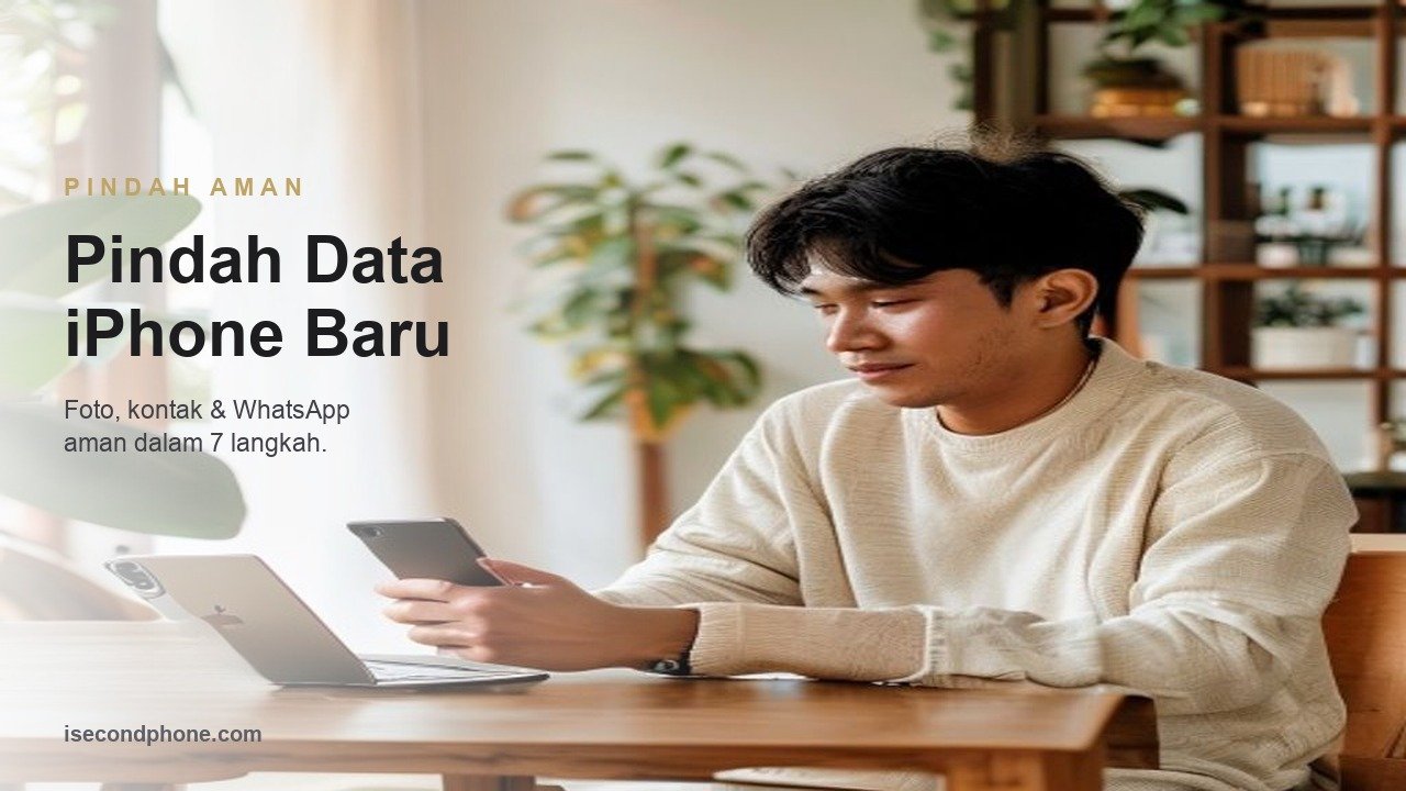 cara pindah data iPhone second baru, transfer foto kontak WhatsApp