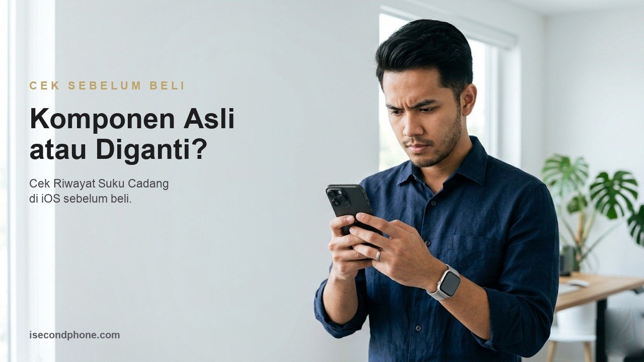 Cek komponen iPhone bekas asli atau diganti lewat Riwayat Suku Cadang