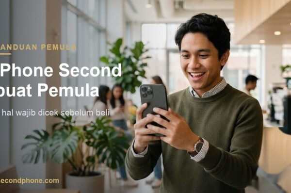 Pemuda senang memegang iPhone pertamanya, panduan beli iPhone second buat pemula