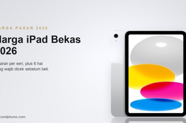 iPad bekas warna silver tampak depan dan belakang untuk panduan harga pasaran 2026