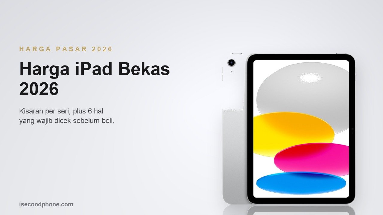 iPad bekas warna silver tampak depan dan belakang untuk panduan harga pasaran 2026