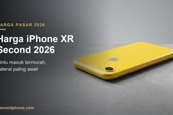 iPhone XR warna kuning tampak belakang dengan lensa tunggal, ilustrasi harga iPhone XR second 2026