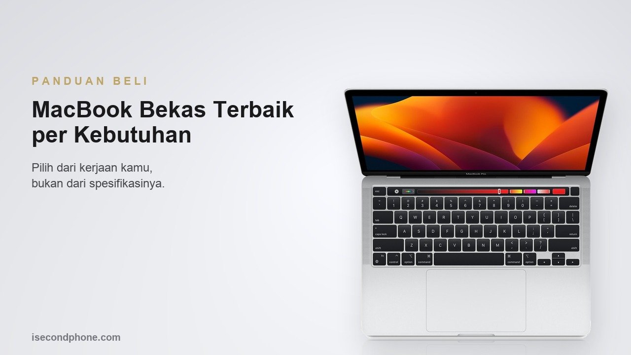 MacBook bekas warna silver terbuka untuk panduan memilih sesuai kebutuhan