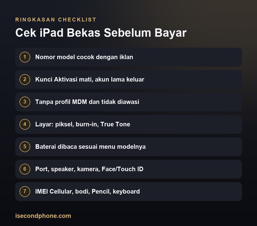 Cara Cek iPad Bekas: 9 Langkah Wajib Sebelum Bayar 3 Cek iPad Bekas Sebelum Bayar — cara cek iPad bekas