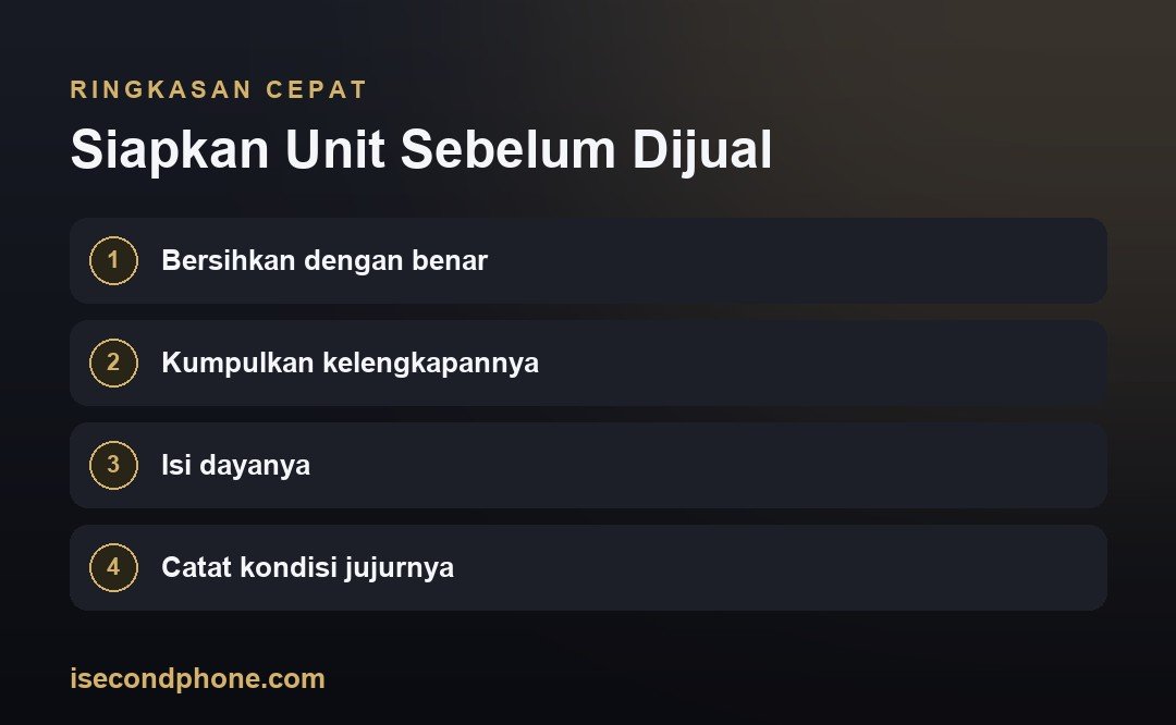 Siapkan Unit Sebelum Dijual — ringkasan panduan cara jual iPhone bekas