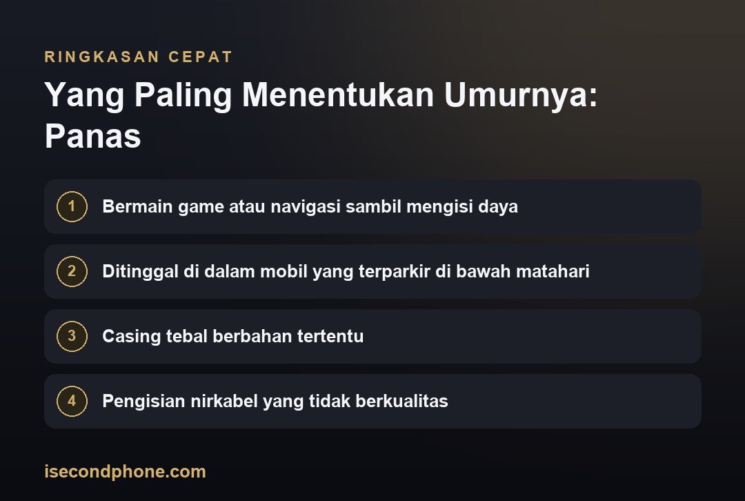 Cara Merawat iPhone Second Biar Awet Bertahun-tahun 1 Yang Paling Menentukan Umurnya: Panas — ringkasan panduan cara merawat iPhone second