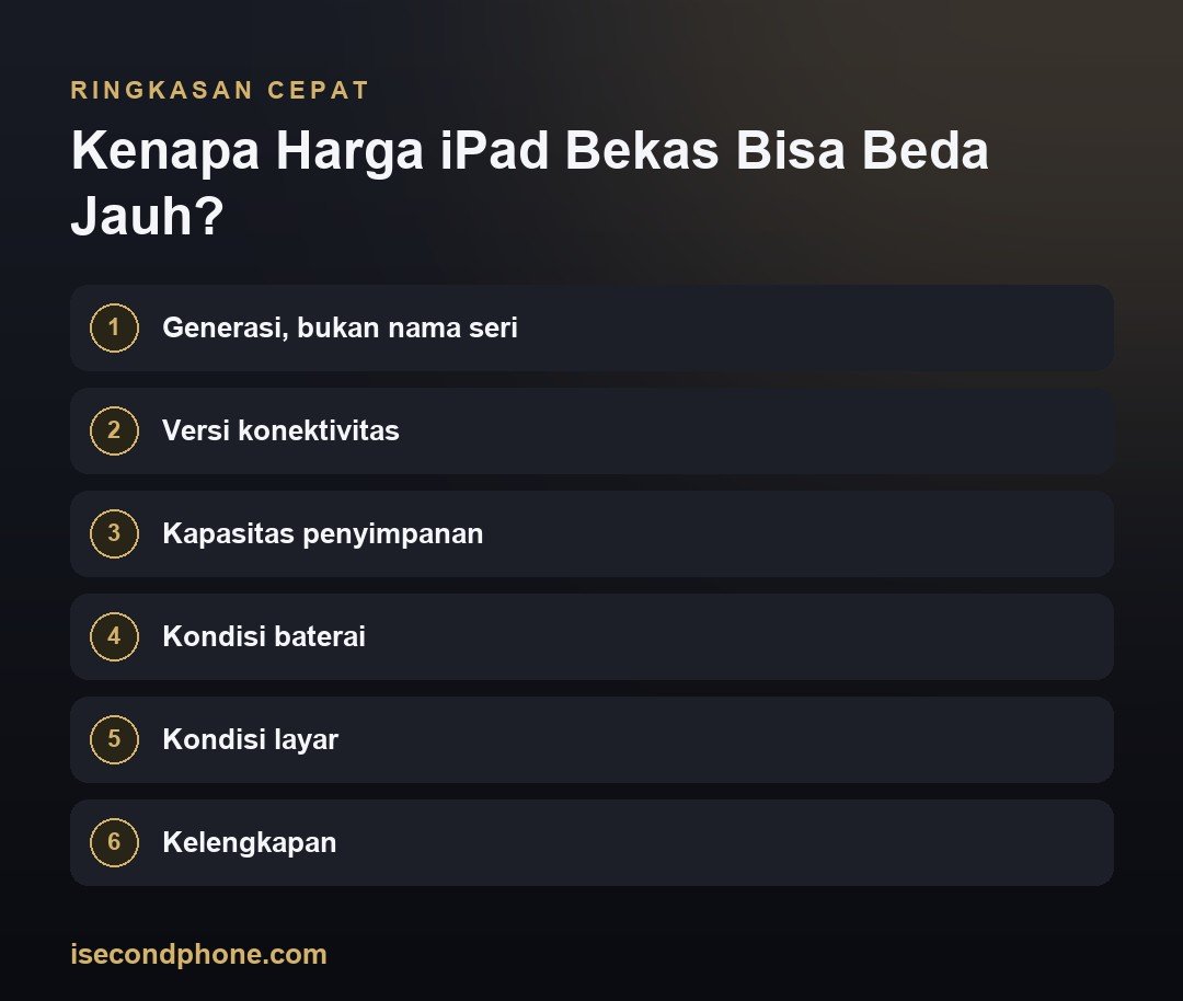 Kenapa Harga iPad Bekas Bisa Beda Jauh — ringkasan panduan harga iPad bekas