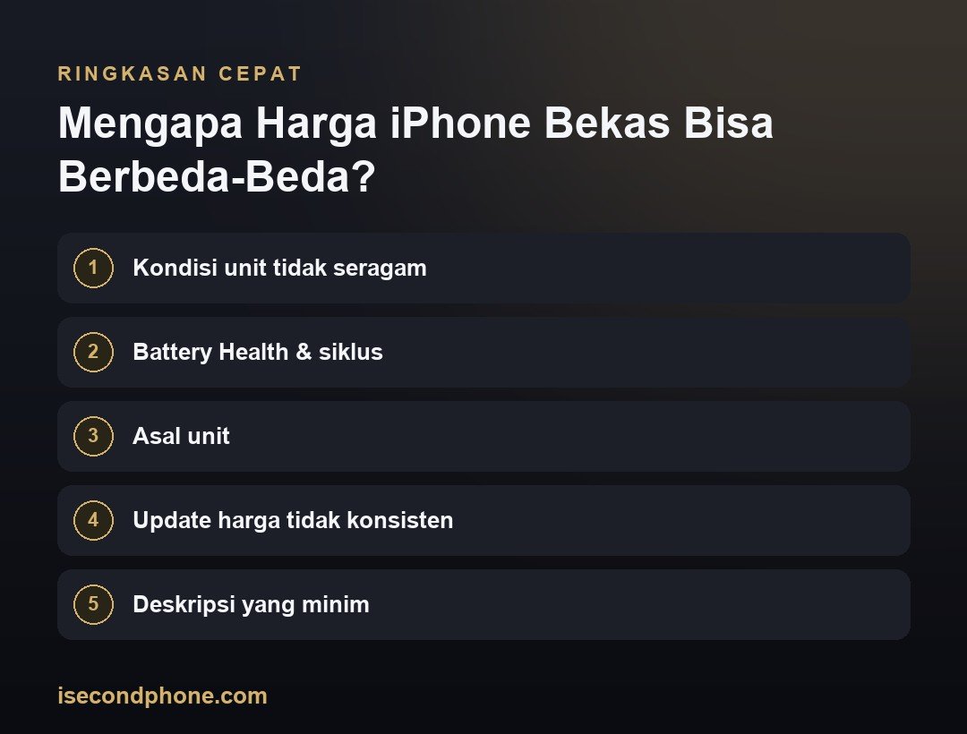 Mengapa Harga iPhone Bekas Bisa Berbeda-Beda — ringkasan panduan harga iPhone bekas