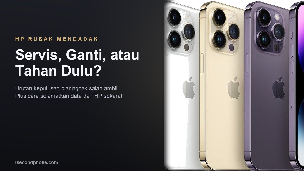 Panduan keputusan saat HP rusak mendadak dengan jajaran pilihan iPhone second sebagai pengganti