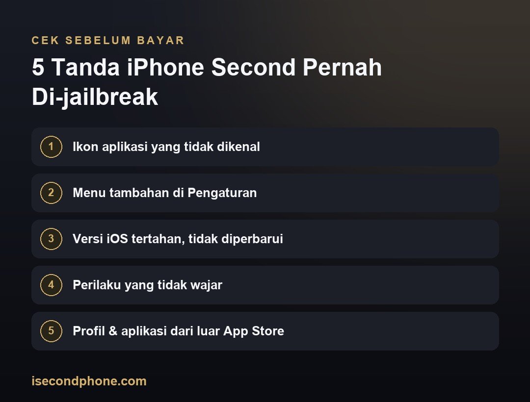 iPhone Second Jailbreak: Cara Tahu, Risikonya, dan Cara Memulihkannya 2 5 Tanda iPhone Second Pernah Di-jailbreak — ringkasan panduan iPhone second jailbreak
