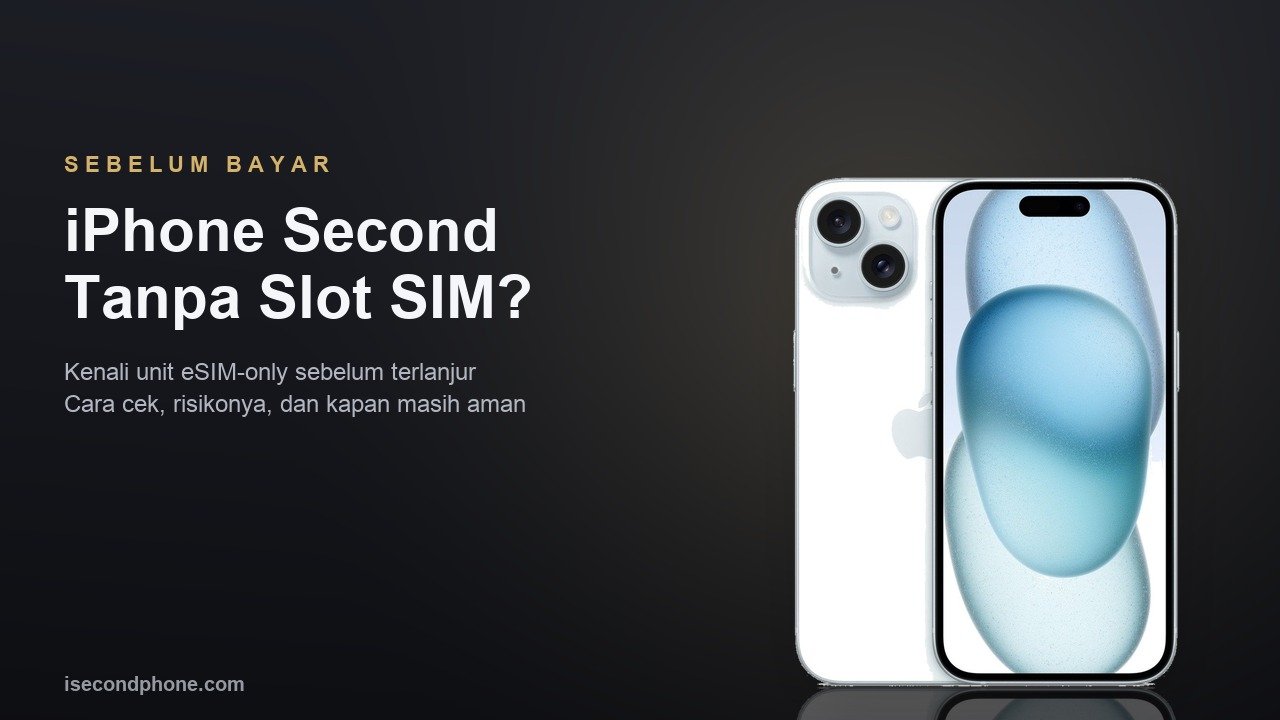 iPhone second tanpa slot SIM atau unit eSIM-only yang perlu dicek sebelum dibeli