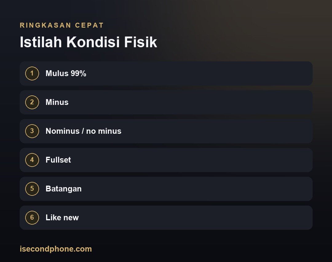 Istilah Kondisi Fisik — ringkasan panduan kamus istilah iPhone second