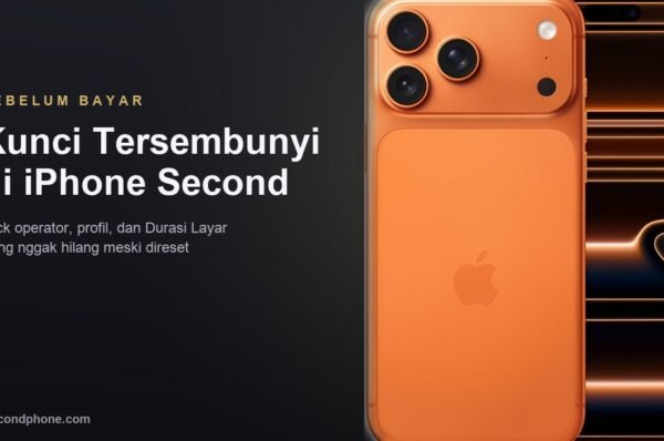 Kunci Tersembunyi iPhone Second: iPhone second warna oranye dengan panduan memeriksa kunci tersembunyi sebelum membayar