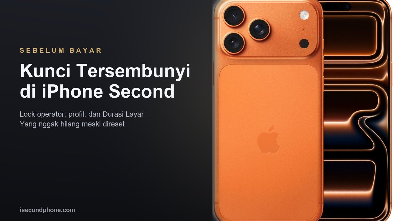 Kunci Tersembunyi iPhone Second: iPhone second warna oranye dengan panduan memeriksa kunci tersembunyi sebelum membayar