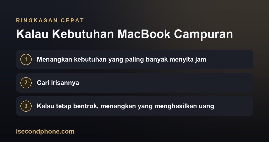 Kalau Kebutuhan MacBook Campuran — ringkasan panduan MacBook bekas terbaik