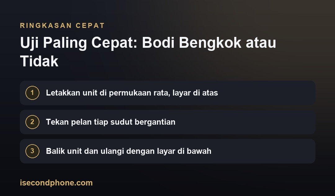Uji Paling Cepat: Bodi Bengkok atau Tidak — ringkasan panduan tanda iPhone second pernah jatuh