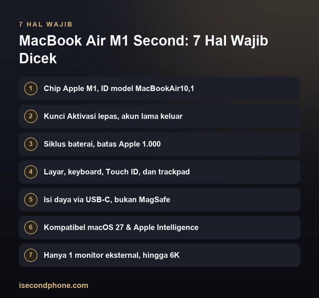 MacBook Air M1 Second: 7 Hal Wajib Dicek — checklist MacBook Air M1 second